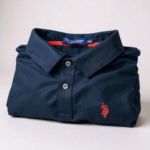 US POLO ASSN. Ultimate Pique Men’s Polo Shirt Sz 3XL Black Red Pony Logo Preppy